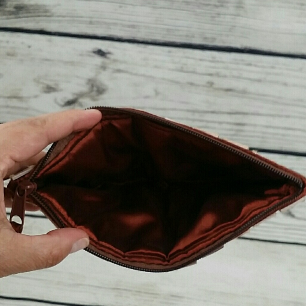 Brown Satin Clutch - Picture 6 of 8